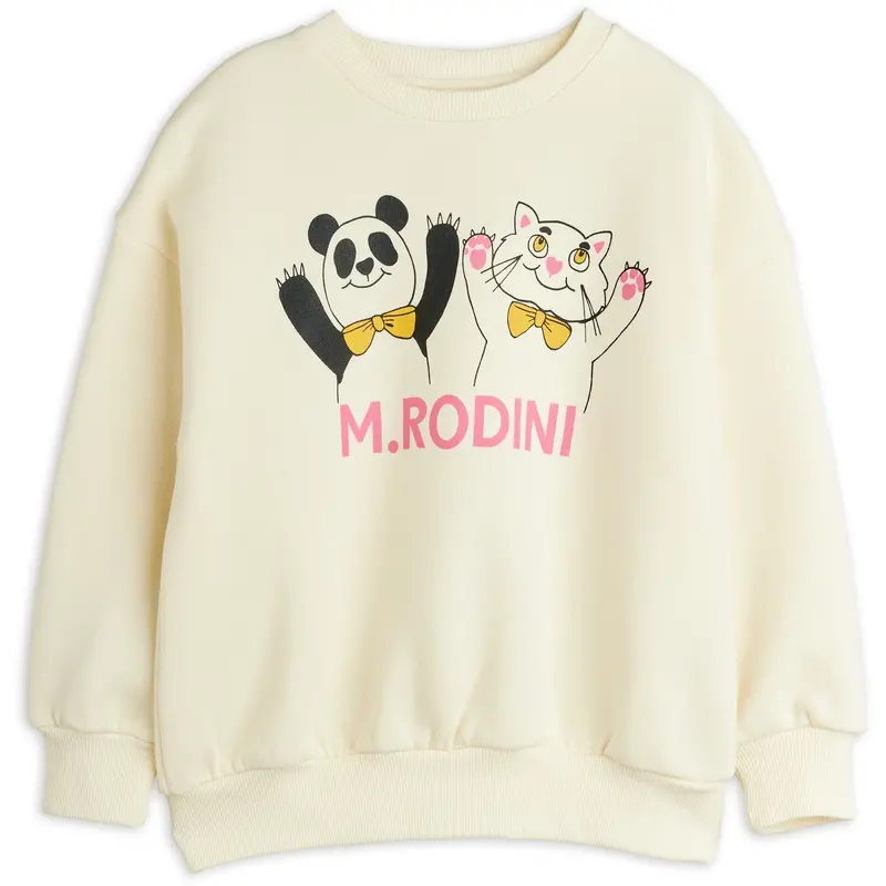 Mini Rodini Offwhite Panda & Cat Sp Sweatshirt 1
