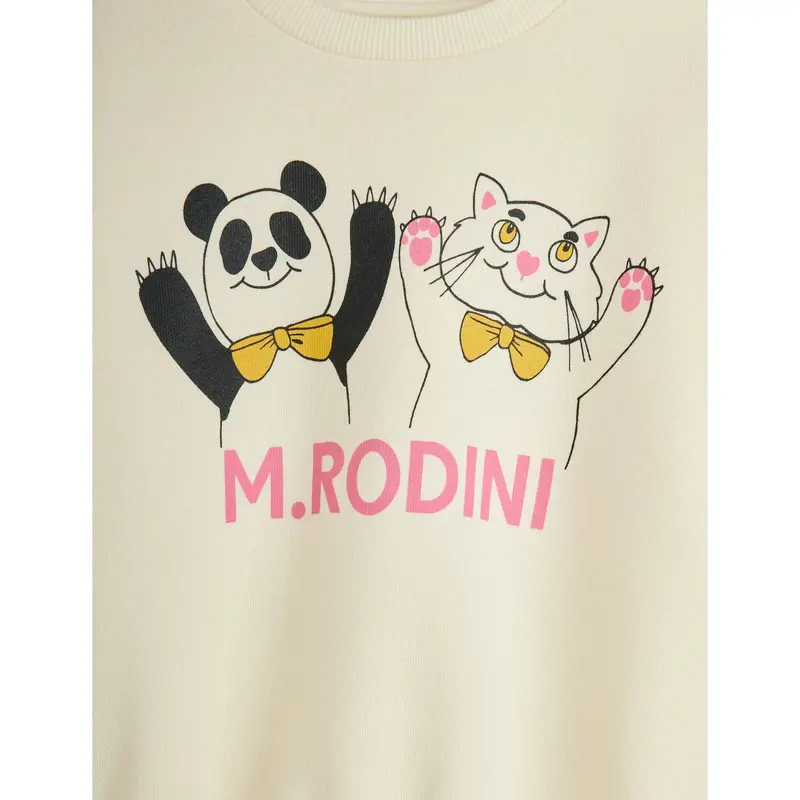 Mini Rodini Offwhite Panda & Cat Sp Sweatshirt 2