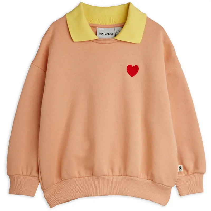 Mini Rodini Pink Heart Emb Krave Sweatshirt 1