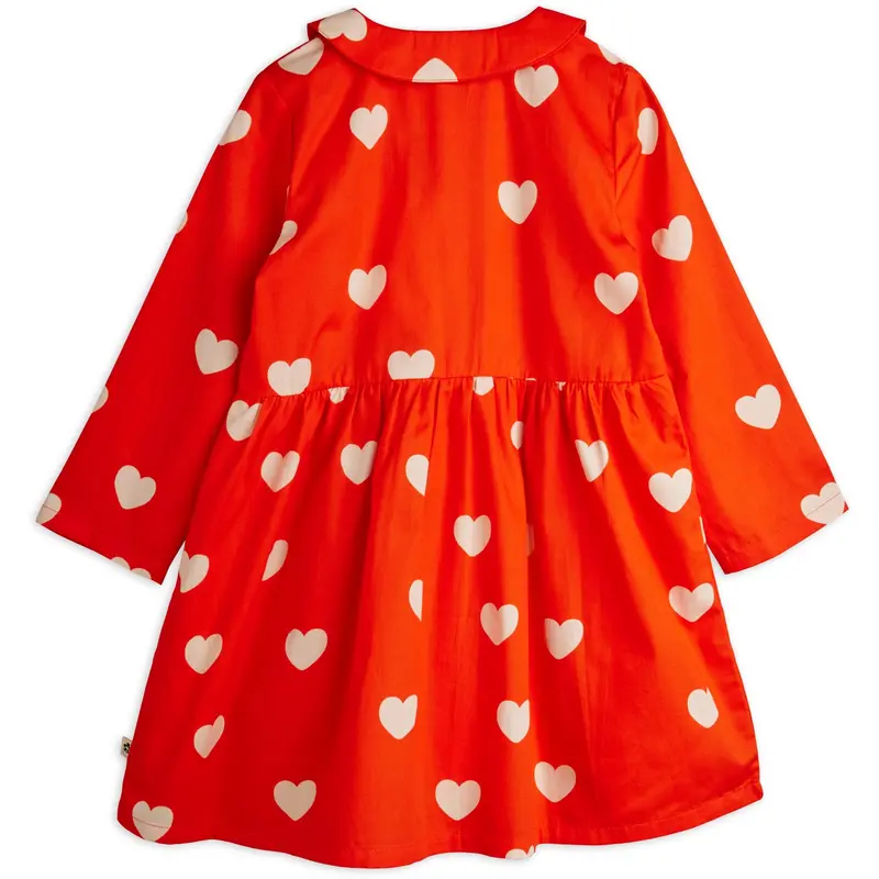 Mini Rodini Red Hearts Aop Woven Ls Kjole 3
