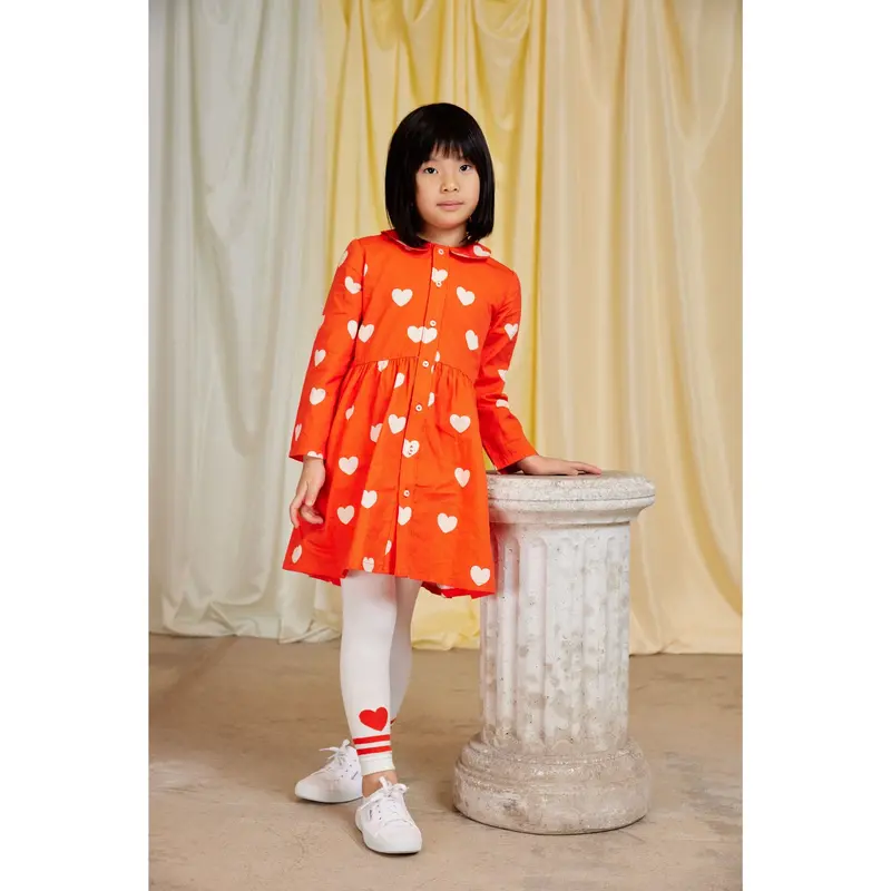 Mini Rodini Red Hearts Aop Woven Ls Kjole 4