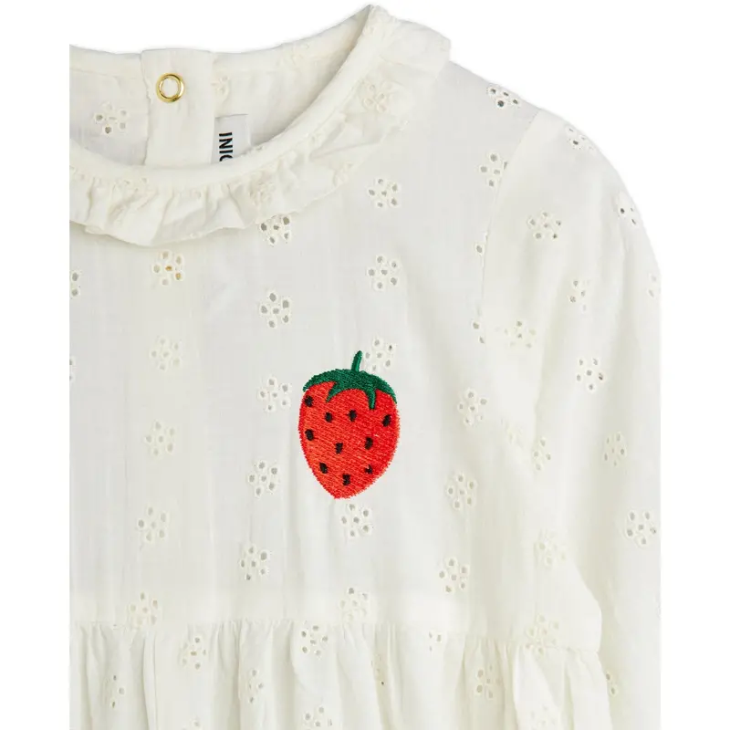 Mini Rodini White Strawberry Emb Schiffli Buksedragt 2