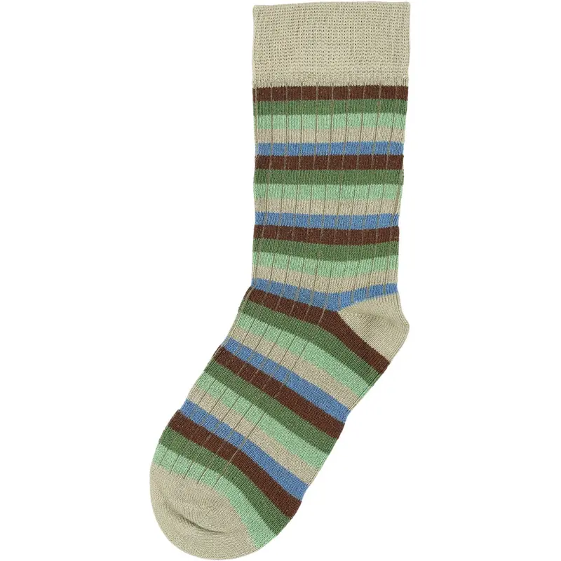 Minipop® Green Bambus Multi Stripe Strømper 1