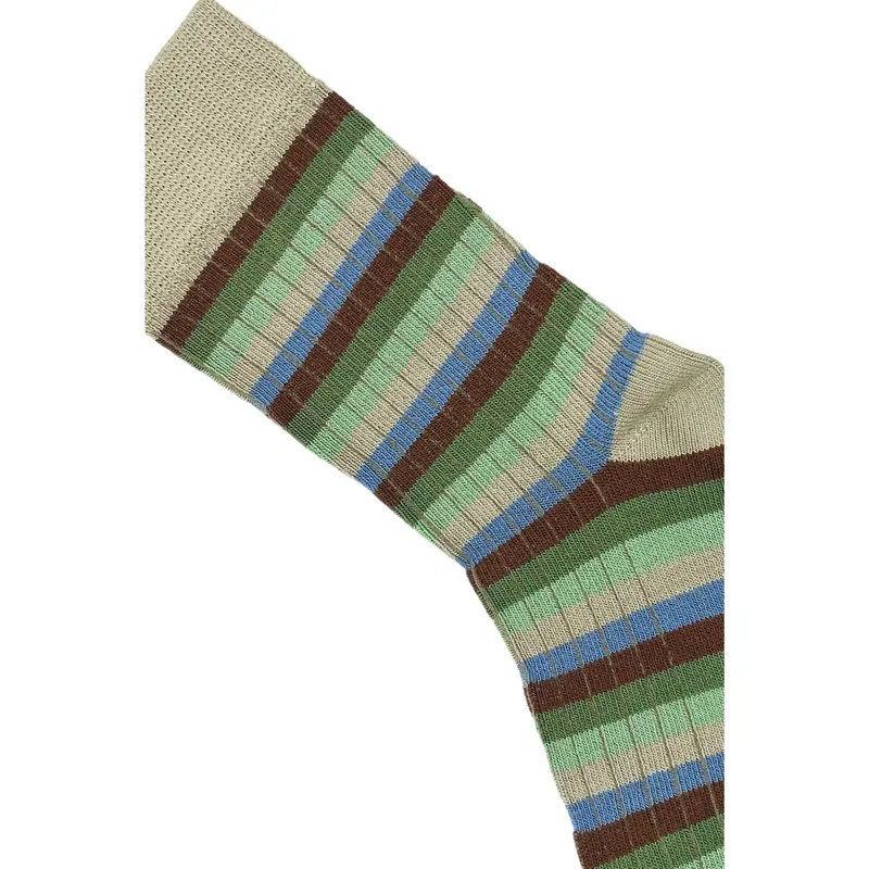 Minipop® Green Bambus Multi Stripe Strømper 2
