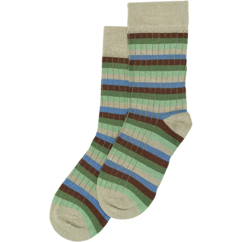 Minipop® Green Bambus Multi Stripe Strømper 3