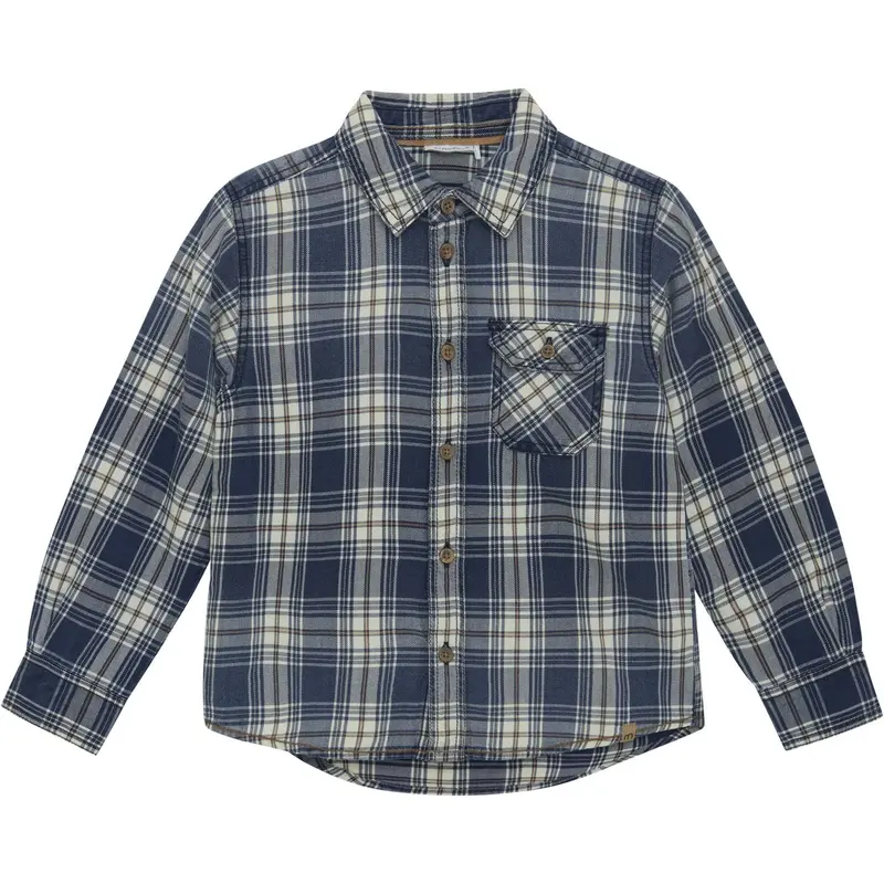 Minymo China Blue Skjorte Ls Check 1