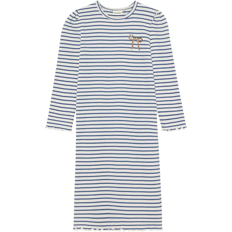 Minymo Dutch Blue Kjole Ls Rib 1