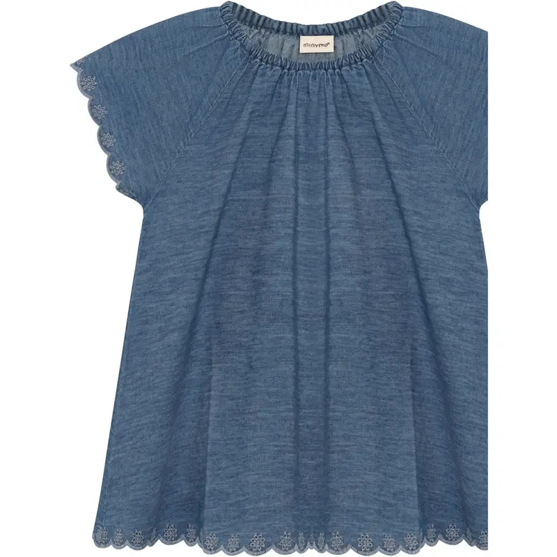 Minymo Faded Denim Bluse Ss Chambrey 1