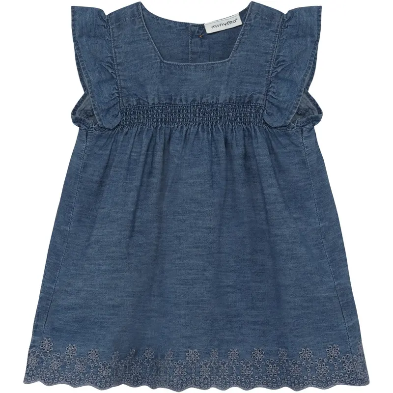 Minymo Faded Denim Kjole Ss Chambray 1