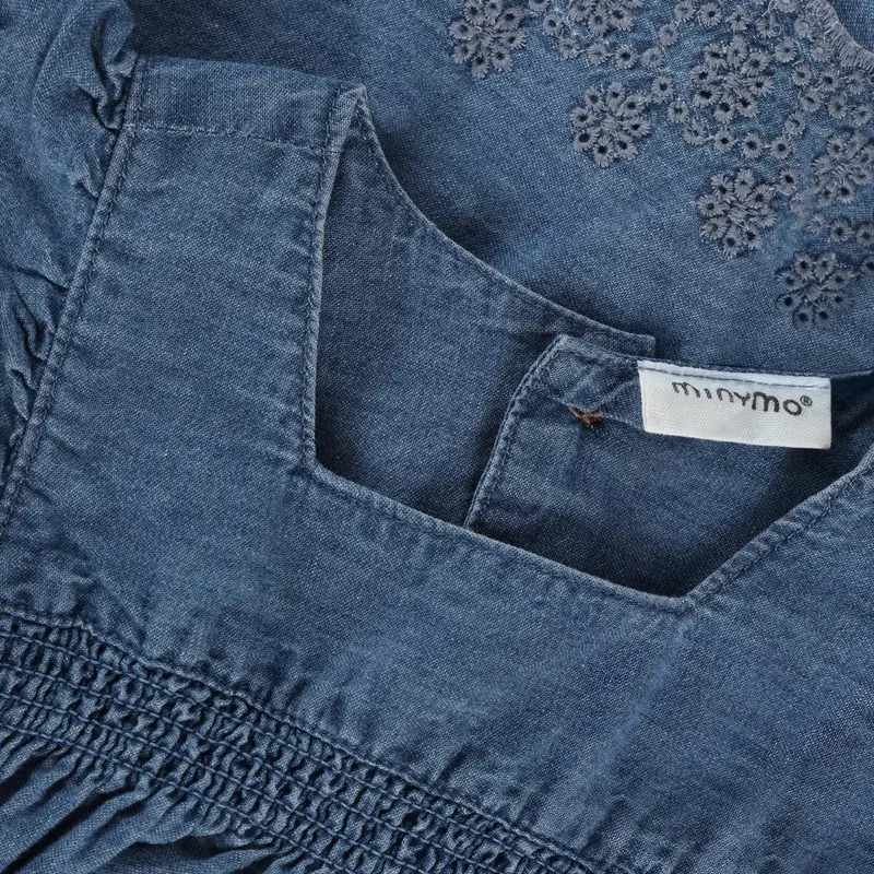 Minymo Faded Denim Kjole Ss Chambray 2