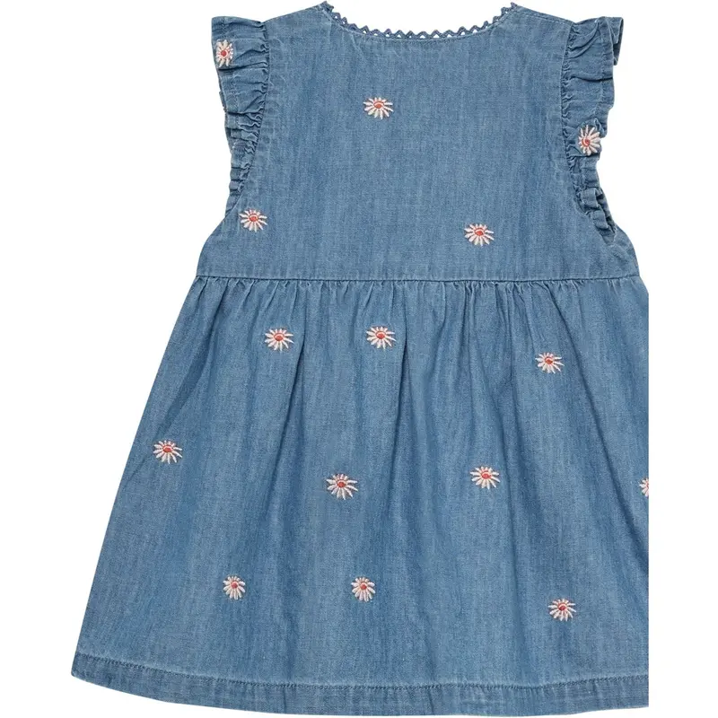 Minymo Faded Denim Kjole Ss Emb. Chambray 2