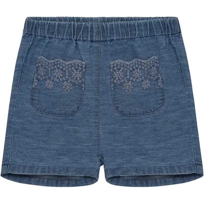 Minymo Faded Denim Shorts Chambray 1