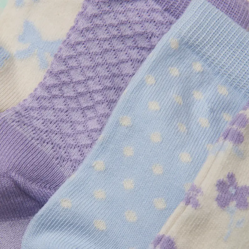 Minymo Lavender Strømper M/ Pattern 5-Pack 2