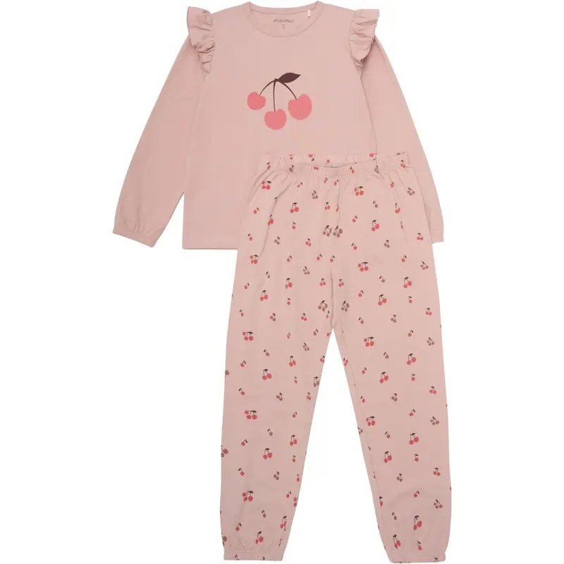 Minymo Misty Rose Pyjamas Ls Sæt Aop 1