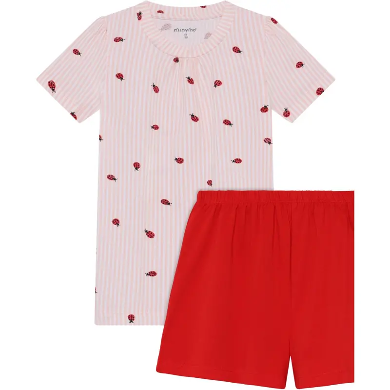 Minymo Peach Blush T-Shirt+Short Sæt Aop 1