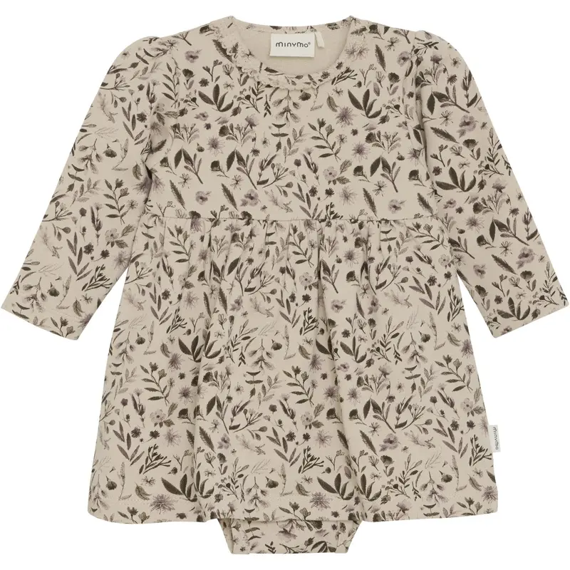 Minymo Smoke Gray Kjole Ls Aop Sweat 1