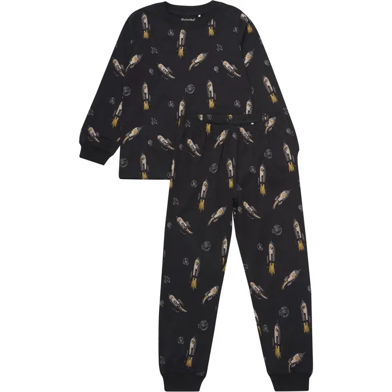 Minymo Tap Shoe Pyjamas Ls Sæt Aop 1