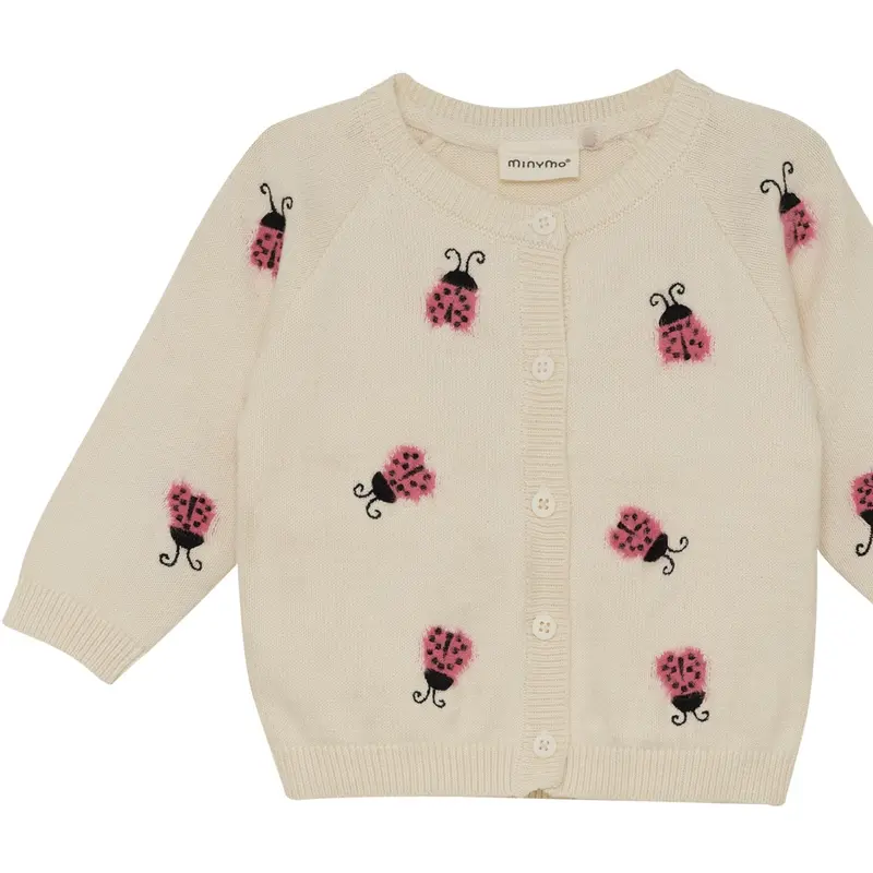 Minymo White Swan Cardigan Strik 1