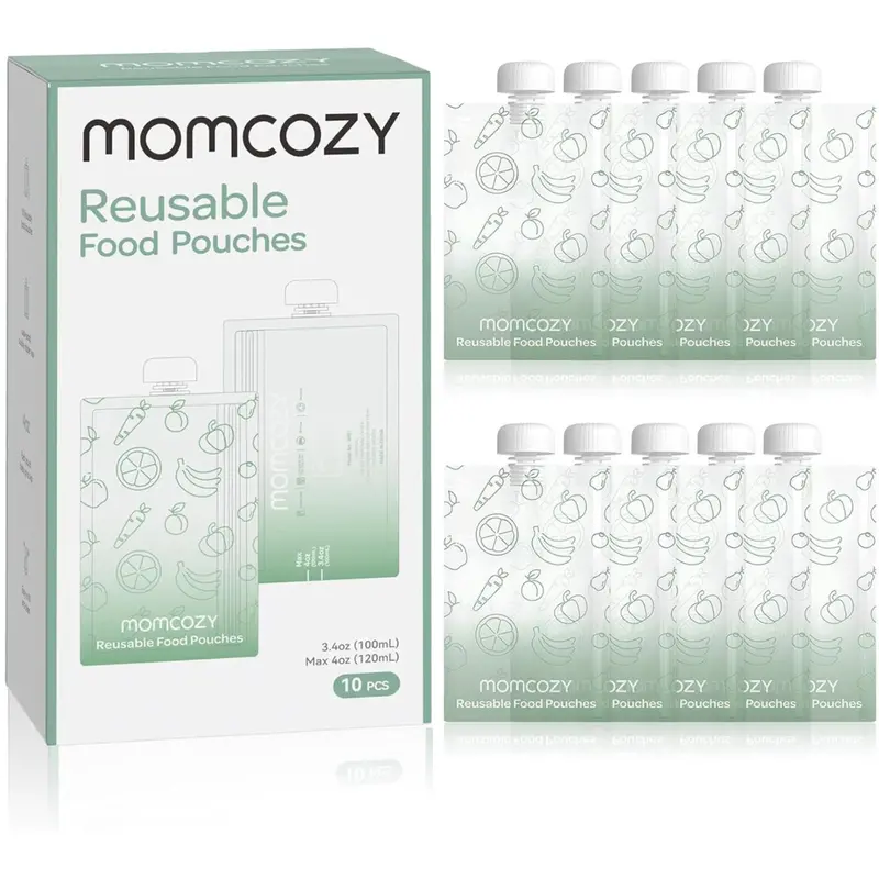 Momcozy Reusable Baby Food Pouches 100 Ml 10-Pack 1