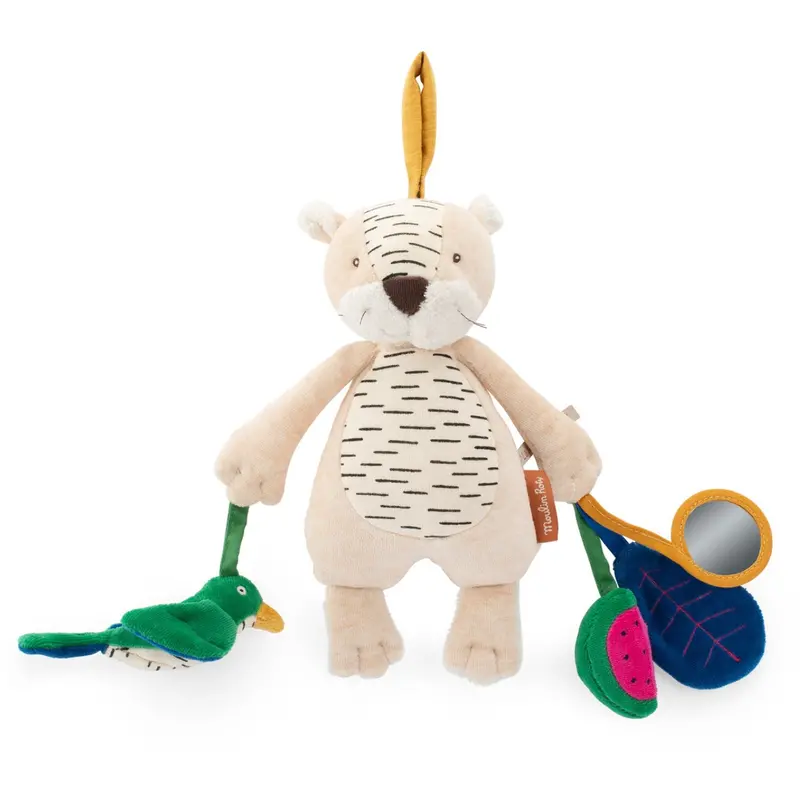 Moulin Roty Aktivitetstøjdyr Med Ophæng - Tigeren Baboo 26 Cm - La Forêt Mawa 1