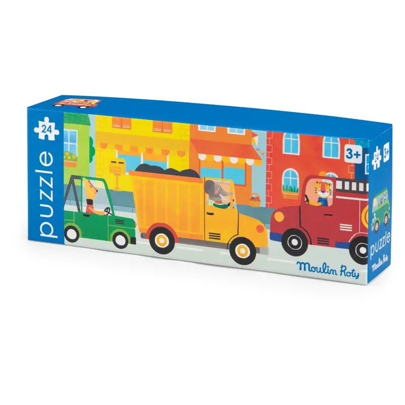 Moulin Roty Puslespil 24 Brk - Biler - Les Popipop 1