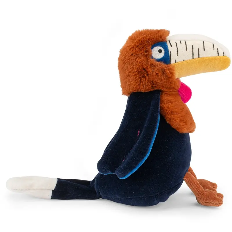 Moulin Roty Tøjdyr Med Musikoptræk - Næsehornsfuglen Litchi 25 Cm - La Forêt Mawa 1