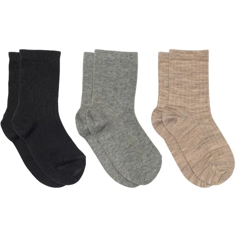 Mp Danmark Black Bomuld Rib Strømper - 3-Pack 1