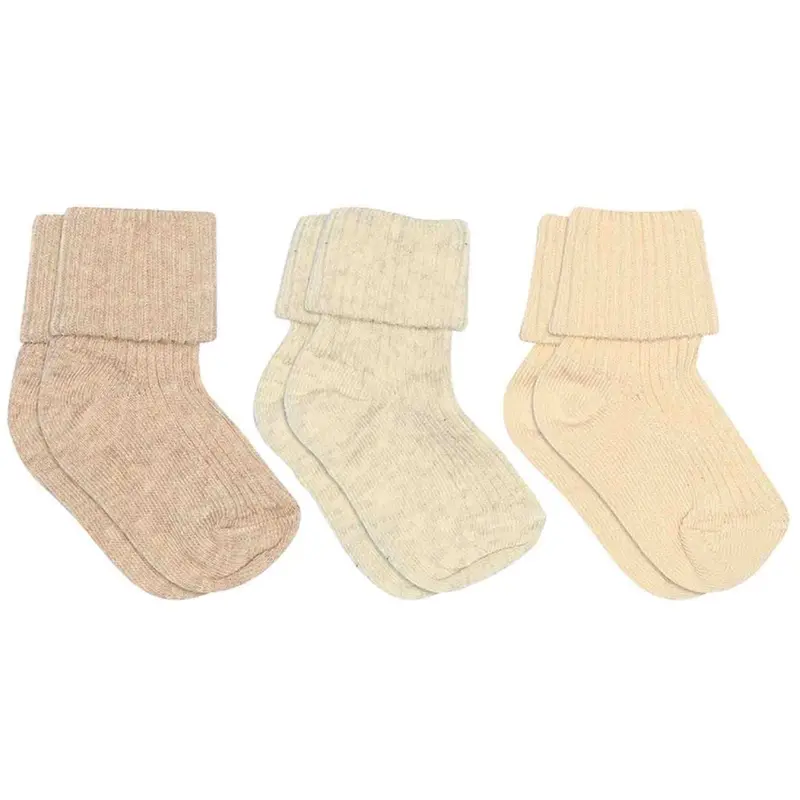 Mp Danmark Creme Melange Bomuld Rib Baby Strømper - 3-Pack 1