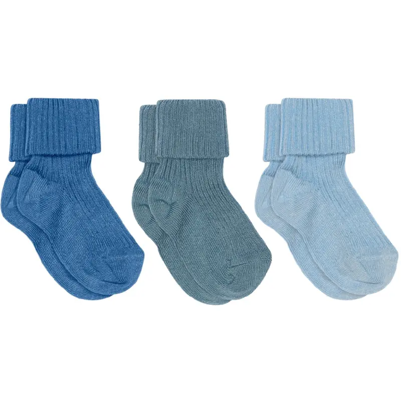 Mp Danmark High Tide Bomuld Rib Baby Strømper - 3-Pack 1