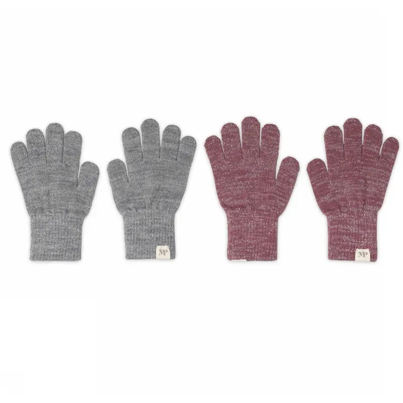 Mp Danmark Mix Light Grey Mel Grape Shake Comfy Glitter Handsker 2-Pak 1