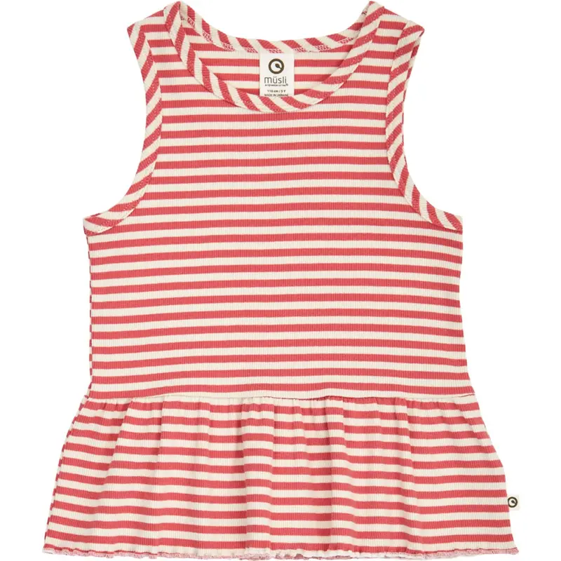 Müsli Mineral Red/ Tofu Rib Stripe Peplum Top 1
