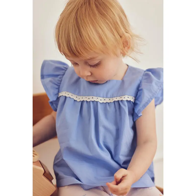 Müsli Shell Blue Poplin Flæse S/S T 6
