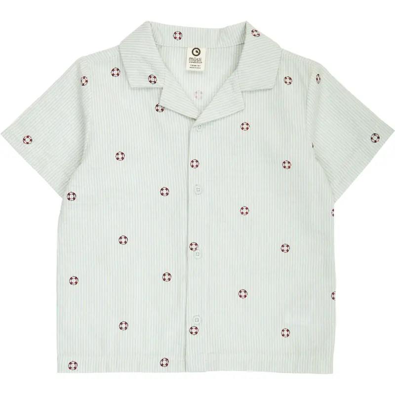 Müsli Tofu/ Ocean/ Mineral Red Seersucker Stripe S/S Skjorte 1