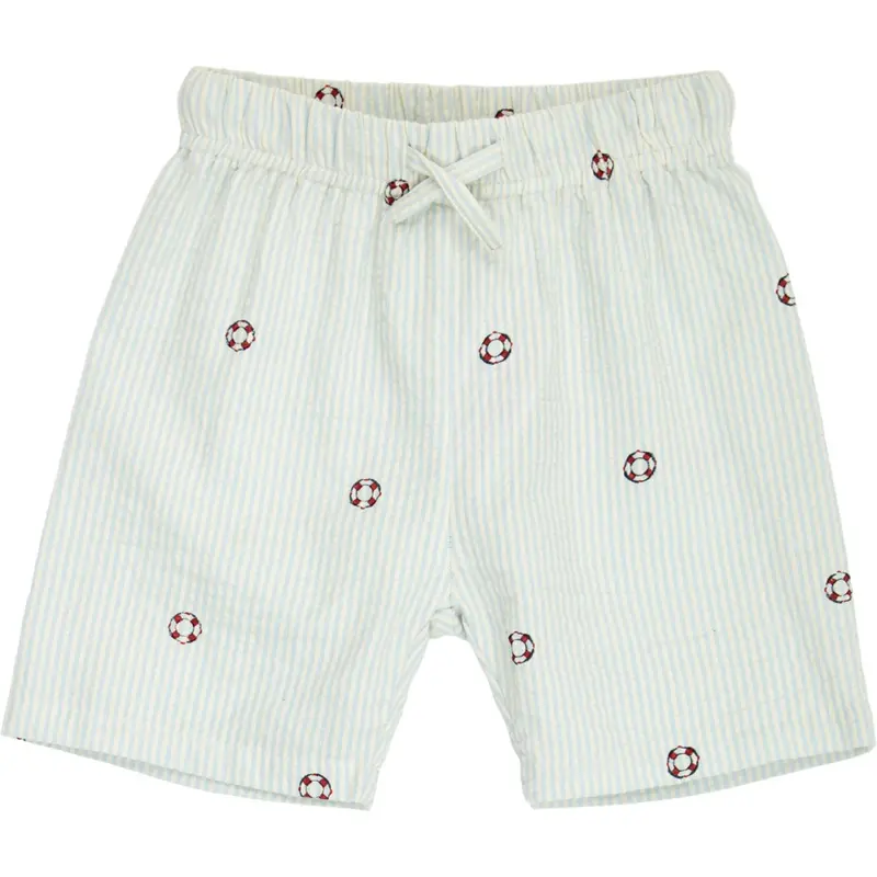 Müsli Tofu/ Ocean/ Mineral Red Seersucker Stripe Shorts Baby 1