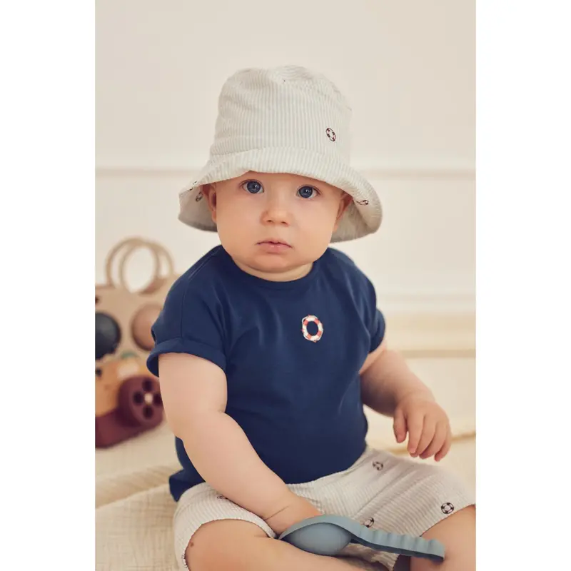 Müsli Tofu/ Ocean/ Mineral Red Seersucker Stripe Shorts Baby 2