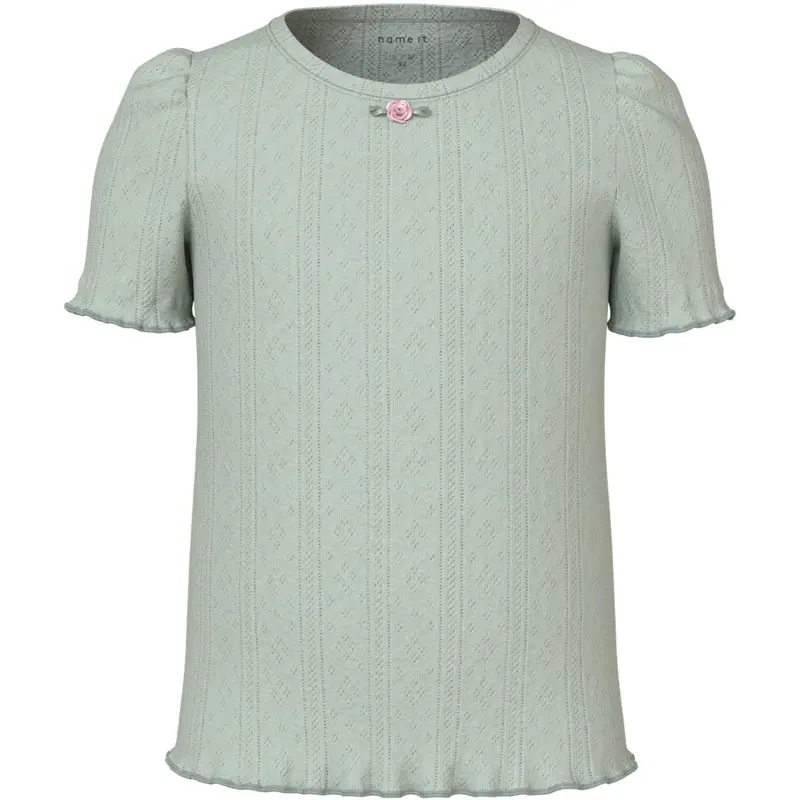 Name It Aqua Gray Jsilke Slim T-Shirt 1