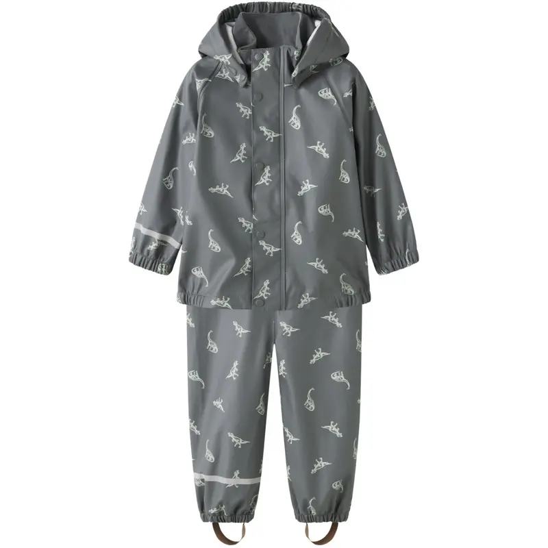 Name It Balsam Green Dino Nmmdry10 Rain Sæt Aop Fo 1