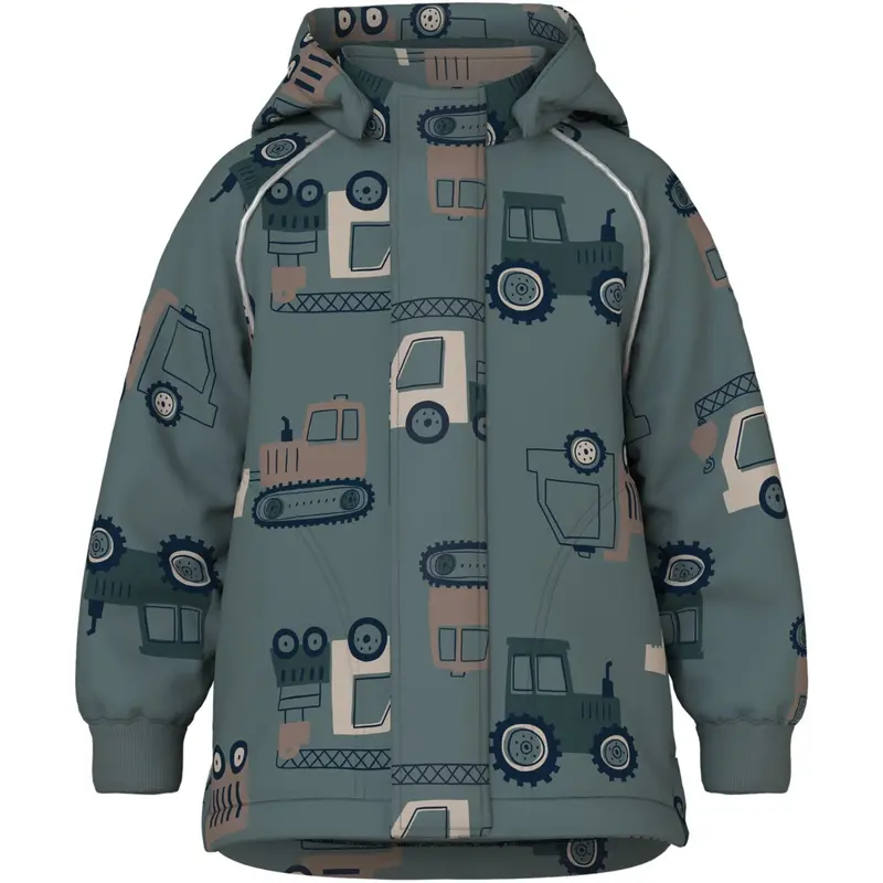 Name It Balsam Green Machines Nmmalfa08 Softshell Jakke Aop Fo 1