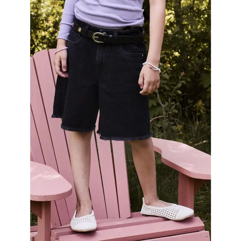 Name It Black Denim Nkfbella Hw Wide Dnm Shorts 1488-Be Noos 5