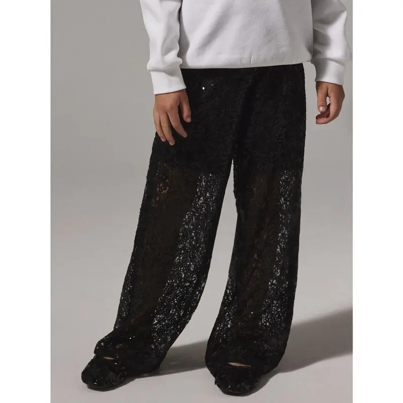 Name It Black Nkfrokia Wide Lace Bukser 3