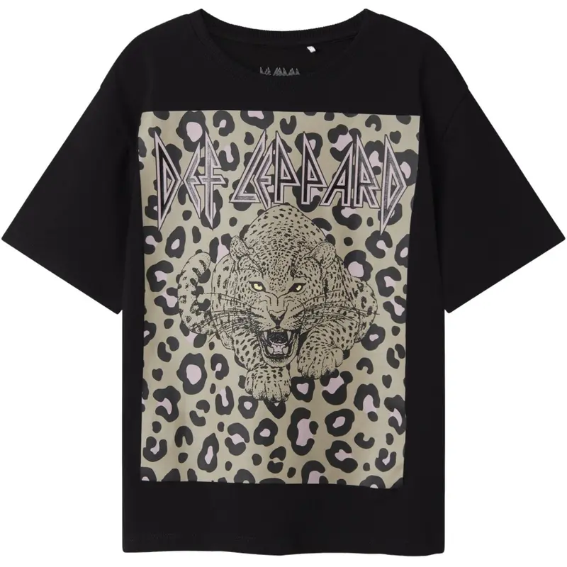 Name It Black Nkfsuri Defleppard Ss Nreg Top Box Unv 1