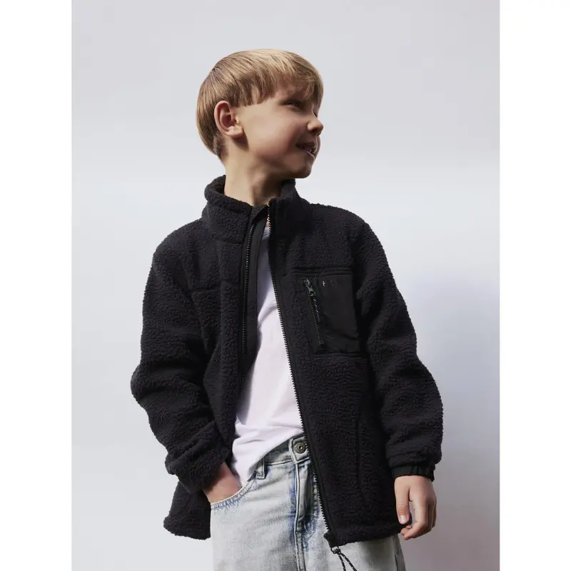 Name It Black Nkmmiller Sherpa Jakke 3
