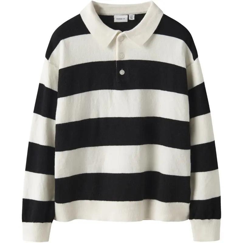 Name It Black Nkmobert Ls Loose Strik Polo 1