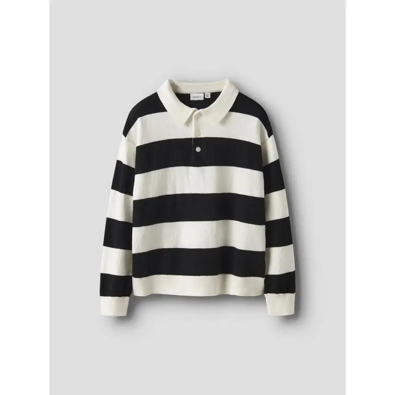 Name It Black Nkmobert Ls Loose Strik Polo 4