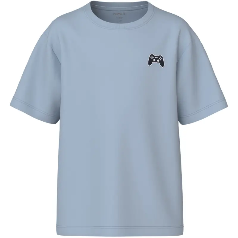 Name It Blue Fog Controller Embroidery Nkmvimpel Ss Nreg Top 1