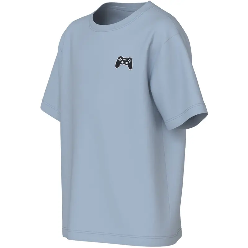 Name It Blue Fog Controller Embroidery Nkmvimpel Ss Nreg Top 2