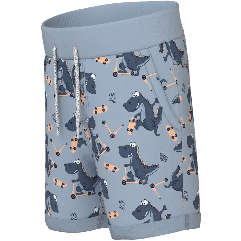 Name It Blue Fog Dino Skater Nmmvermo Aop Long Swe Shorts Unb 2
