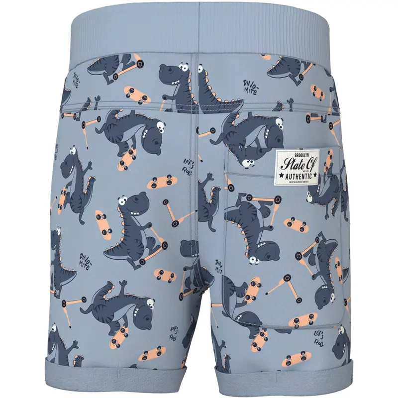 Name It Blue Fog Dino Skater Nmmvermo Aop Long Swe Shorts Unb 3