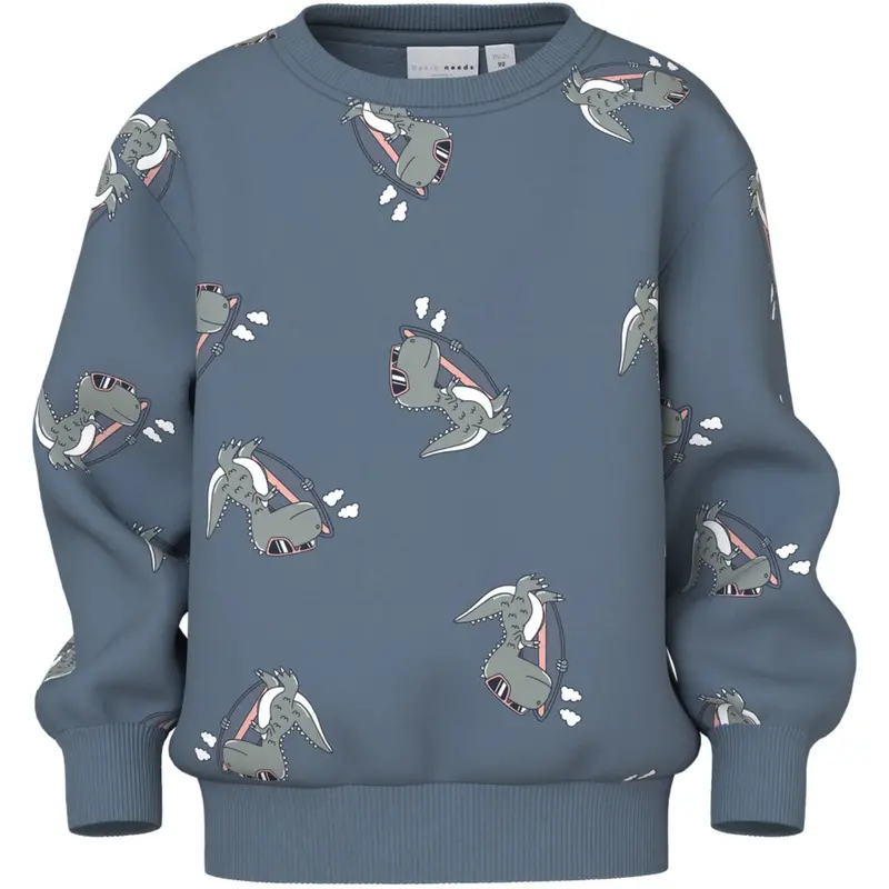 Name It Blue Mirage Dino Surf Vermo Aop Regular Sweatshirt 1