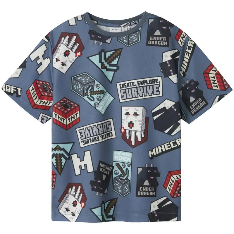 Name It Blue Mirage Map Minecraft Regular Poly T-Shirt 1